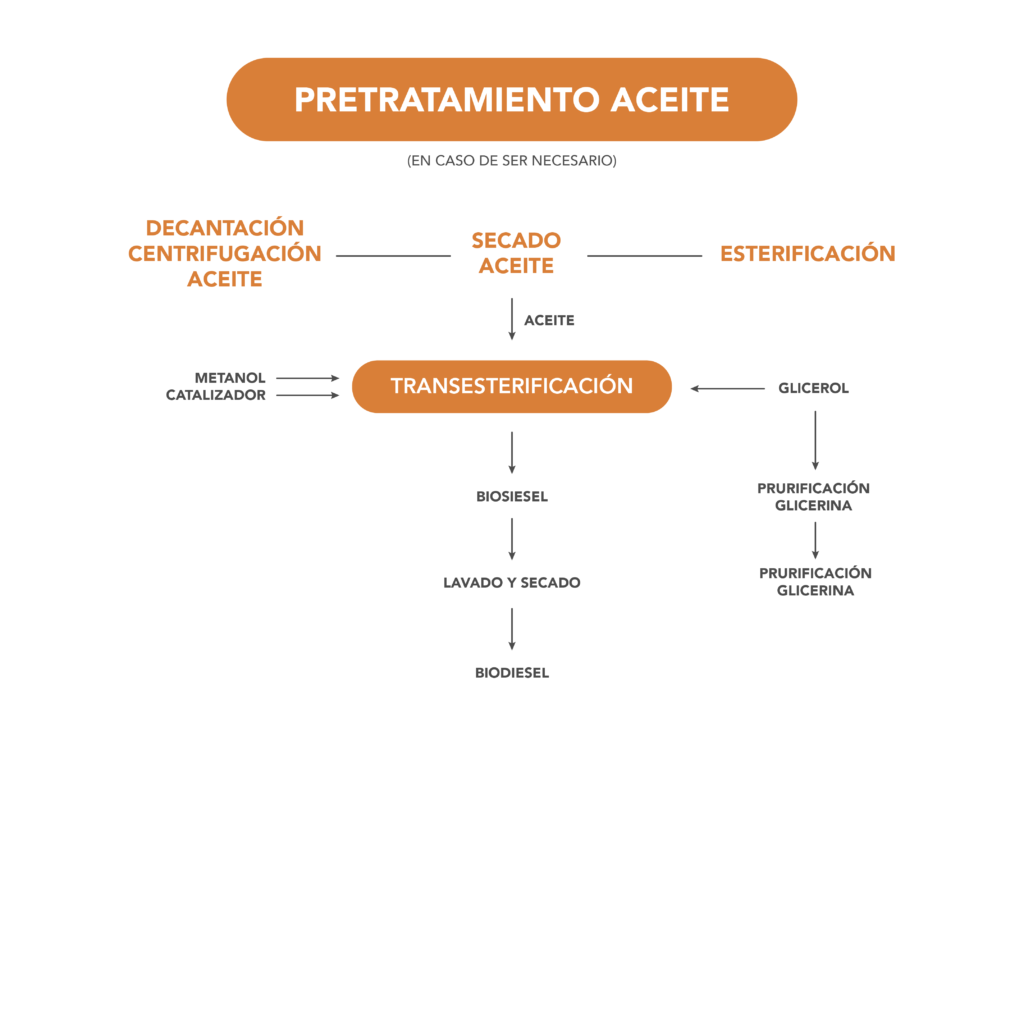 Transesterification process diagram